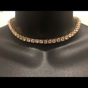 🖤 Elegant Gold Crystal Choker Necklace 🖤